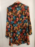 ABITO PANTALONCINO ZARA TGS BLU A FIORI COLORATI