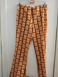 PANTALONE CANNELLA TG44 MARRONE/PESCA FANTASIA