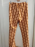 PANTALONE CANNELLA TG44 MARRONE/PESCA FANTASIA