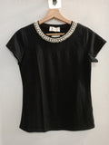 MAGLIA BLUROYAL TGM NERO C/PERLINE BIANCHE