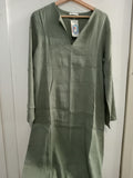 ABITO LUNGO TGM/L LINO VERDE MILITARE