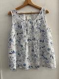 CANOTTA VALENTINA NALDI TG.M IN COTONE BIANCO/BLU