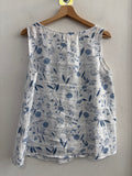 CANOTTA VALENTINA NALDI TG.M IN COTONE BIANCO/BLU