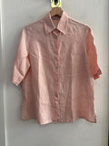 CAMICIA BERTEOTTI TG.42 IN LINO ROSA A MANICHE CORTE UOMO