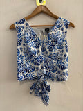 TOP LES COPAINS TG.44 BIANCO/BLU C/FANTASIA