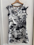 ABITO SWEET MISS TG.M BIANCO/NERO C/FANTASIA
