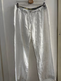 PANTALONE LUC.8 TG.M  IN LINO BIANCO DONNA