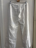 PANTALONE LUC.8 TG.M  IN LINO BIANCO DONNA