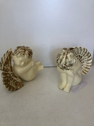 COPPIA ANGELI IN CERAMICA H10XL10XPP7 CM