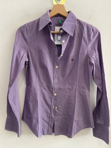 CAMICIA BENETTON TGXS A RIGHE VIOLA