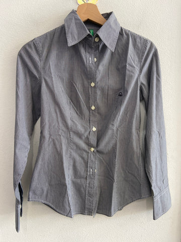 CAMICIA BENETTON TGXS A RIGHE NERO/BIANCO