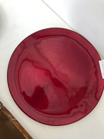 PIATTO PORTATA IN VETRO ROSSO H2XDIAMETRO35 CM