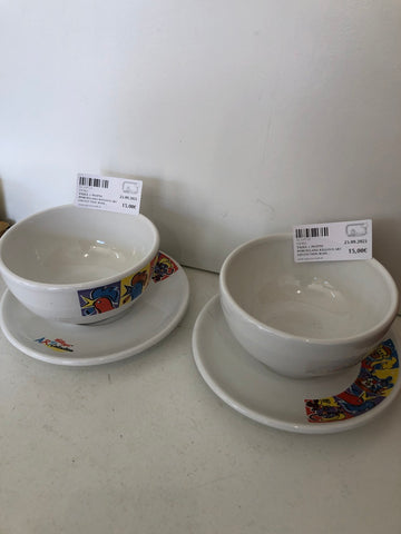 TAZZA + PIATTO PORCELLANA KELLOGS ART COLLECTION H10XDIAMETRO10 CM