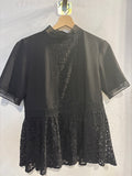 MAGLIA ZARA SOTTOGIACCA TGM NERO C/RIPORTO PIZZO