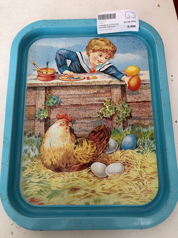 VASSOIO IN LATTA TIPO VINTAGE 33X25 CM