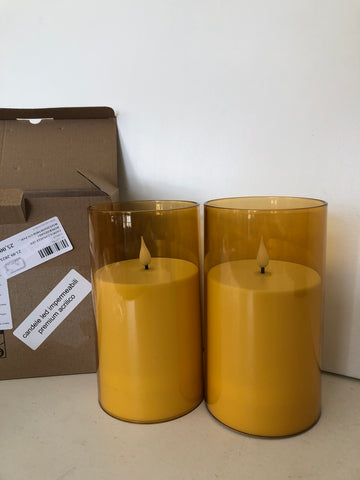 COPPIA CANDELE LED IMPERMEABILI H18XDIAMETRO8 CM PARI AL NUOVO