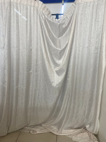 COPPIA TENDE L240X280CM BIANCO RASO A RIGHE ROSA