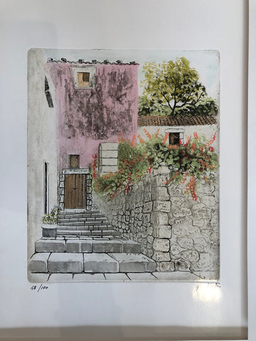 LITOGRAFIA ACQUERELLATA numerata DI ATTILIO NICITA H44XL34CM