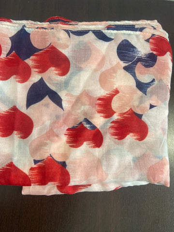 PASHMINA TOSCABLU ROSA FANTASIA CUORI