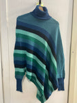 MANTELLA BENETTON A RIGHE VERDE/AZZURRO