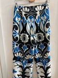 PANTALONE ZARA TGS BIANCO/BLU FANTASIA ALLA CAVIGLIA