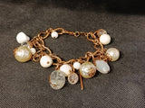 BRACCIALE L'OFFICIEL DORATO C/PERLE BIANCHE