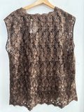 PANTALONE+CANOTTA ANTHESIS TGXXL MARRONE C/RIPORTO VELATO A FIORI
