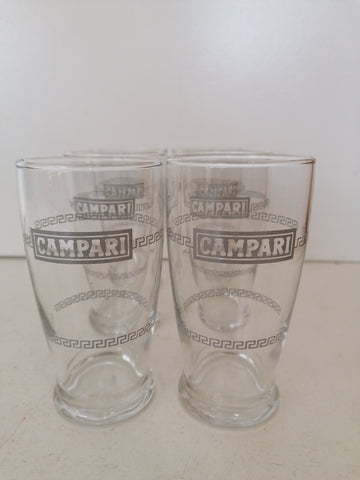 6 BICCHIERI IN VETRO CAMPARI