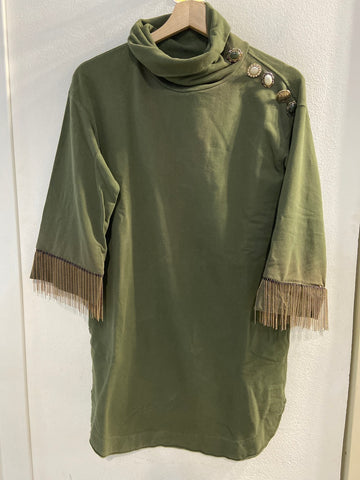 MAXI FELPA JIJIL TG40 VERDE C/APPLICAZIONI