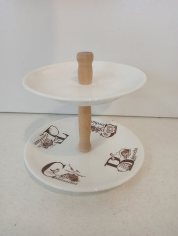 ALZATINA PORCELLANA MULINO BIANCO H8XL14 CM