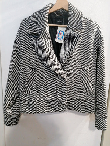 GIACCA CORTA HANNY DEEP TGS IN PANNO BIANCO/NERO