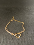 BRACCIALE DORATO STRASS CON CUORE