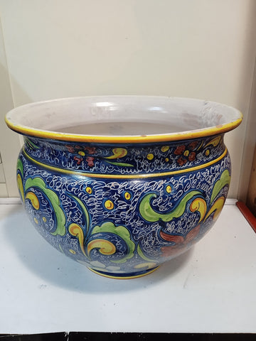 CACHE POT IN CERAMICA DECORATO A MANO H35 X DIAM45 CM