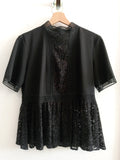 MAGLIA SOTTOGIACCA ZARA TGM NERO C/RIPORTO MACRAME'