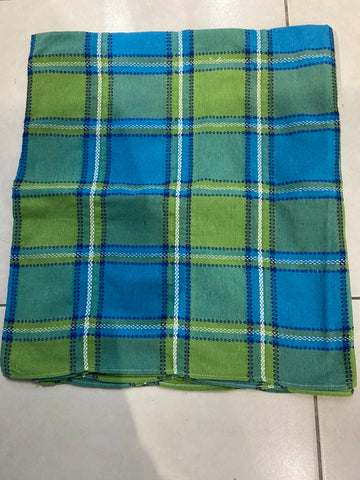 TOVAGLIA L130X225CM A QUADRI AZZURRO/VERDE