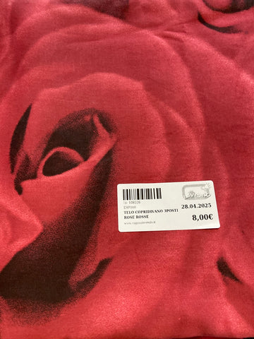 TELO COPRIDIVANO 3POSTI ROSE ROSSE