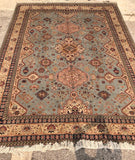 TAPPETO ANNODATO A MANO AZZURRO L350X247 CM