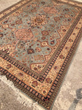 TAPPETO ANNODATO A MANO AZZURRO L350X247 CM