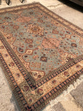 TAPPETO ANNODATO A MANO AZZURRO L350X247 CM