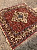 TAPPETO ANNODATO A MANO ROSSO L2,14X2,11 CM