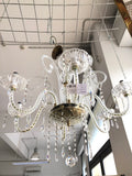 LAMPADARIO IN CRISTALLO TIPO SWAROWSKY H59XDIAMETRO59 CM ( ACCESSORI ALLA CASSA )