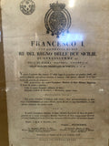 DECRETO ORIGINALE FRANCESCO I RE DEL REGNO DELLE DUE SICILIE 1828