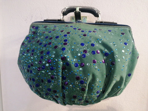 BORSA A MANO DIESEL VERDE CAMOSCIO C/PAILETTES