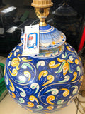 LUME DA TAVOLO IN CERAMICA CALTAGIRONE H40XDIAMETRO25 ( INTERRUTTORE DA SOSTITUIRE )