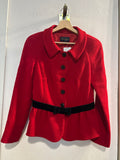 GIACCA LUISA SPAGNOLI TG40 ROSSO C/RIPORTO IN VELLUTO