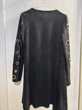 GIACCA CARDIGAN SHOWNY TGM NERO C/BORCHIE DORATE(PARI AL NUOVO)