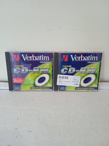 COPPIA CD RW  VERBATIM 700 MB