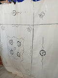 COPRILETTO MATR.L216X240CM IN COTONE PANNA C/INTAGLIO E NAPPINE
