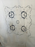 COPRILETTO MATR.L216X240CM IN COTONE PANNA C/INTAGLIO E NAPPINE