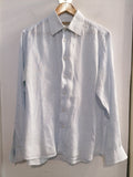 CAMICIA UOMO CONBIPEL MIS.40 LINO BIANCO/AZZURRO A RIGHE